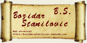 Božidar Stanilović vizit kartica